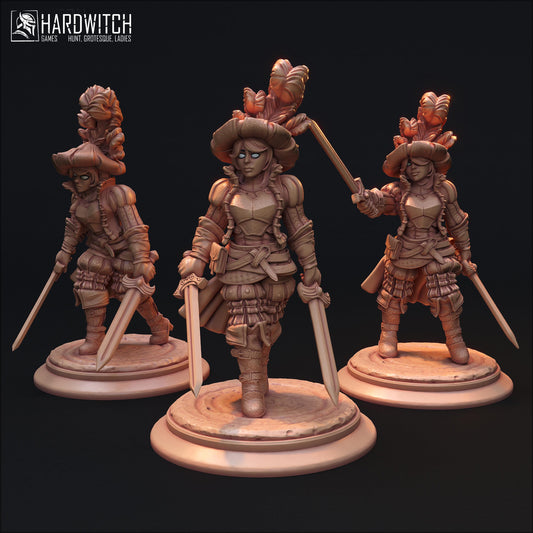 Female Rogue Maximus Squad Miniature (6 Variations) - HardWitch Games - 28mm / 32mm / 36mm
