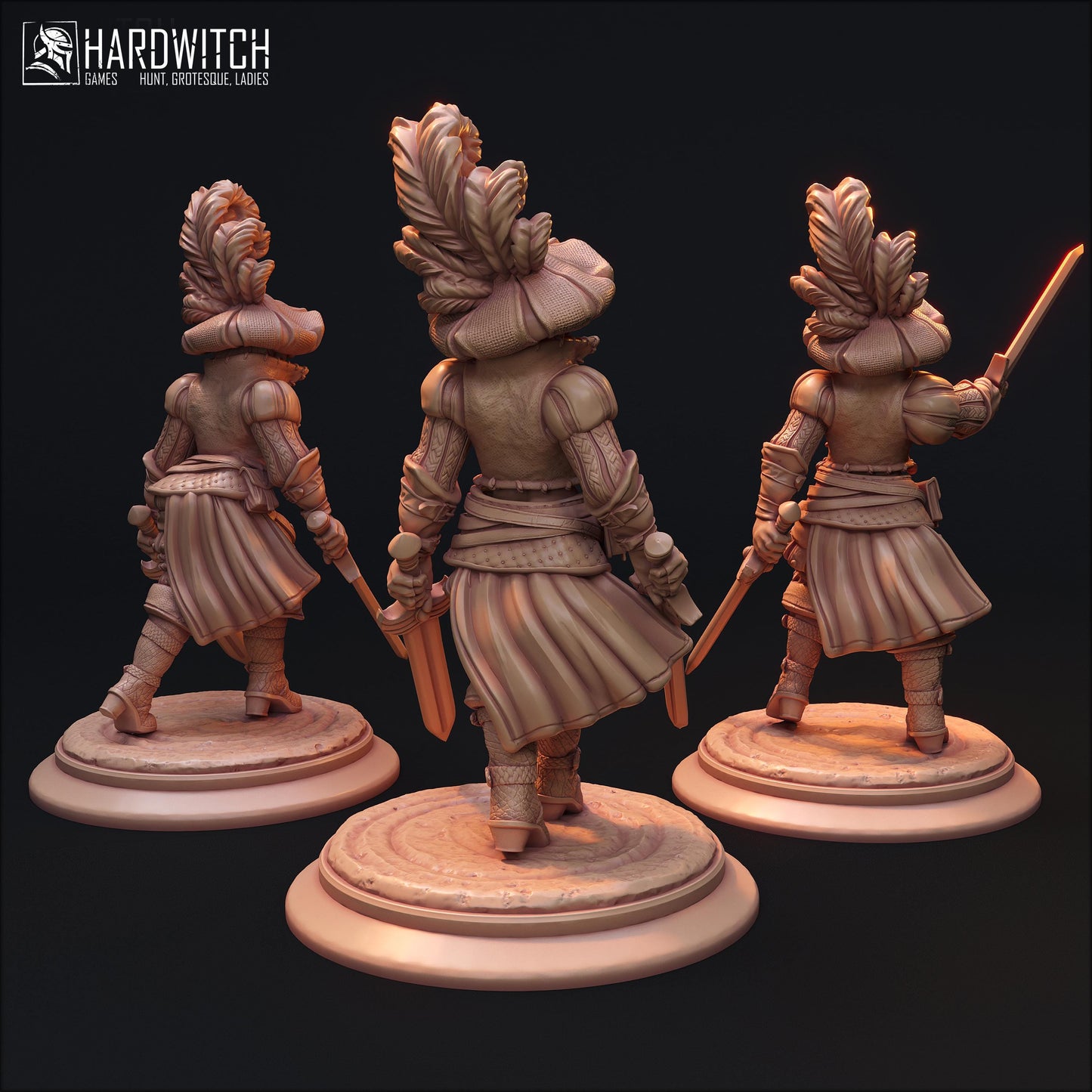 Female Rogue Maximus Squad Miniature (6 Variations) - HardWitch Games - 28mm / 32mm / 36mm
