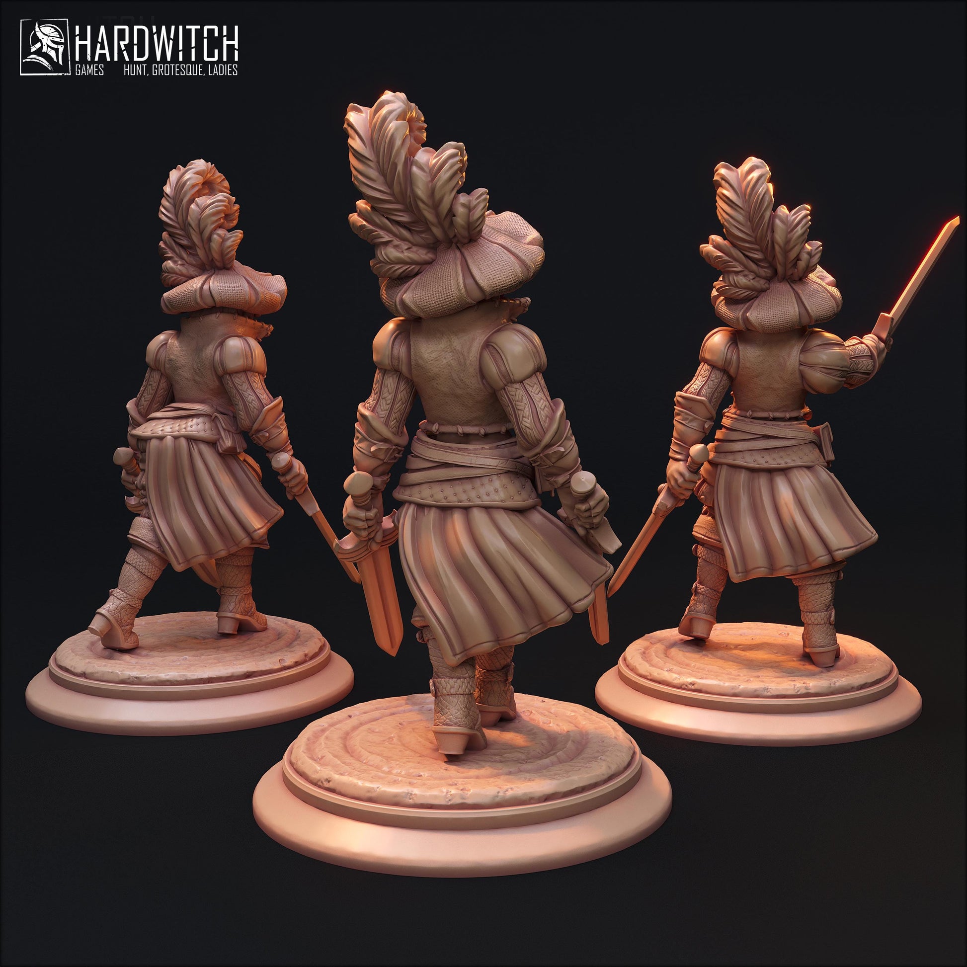 Female Rogue Maximus Squad Miniature (6 Variations) - HardWitch Games - 28mm / 32mm / 36mm