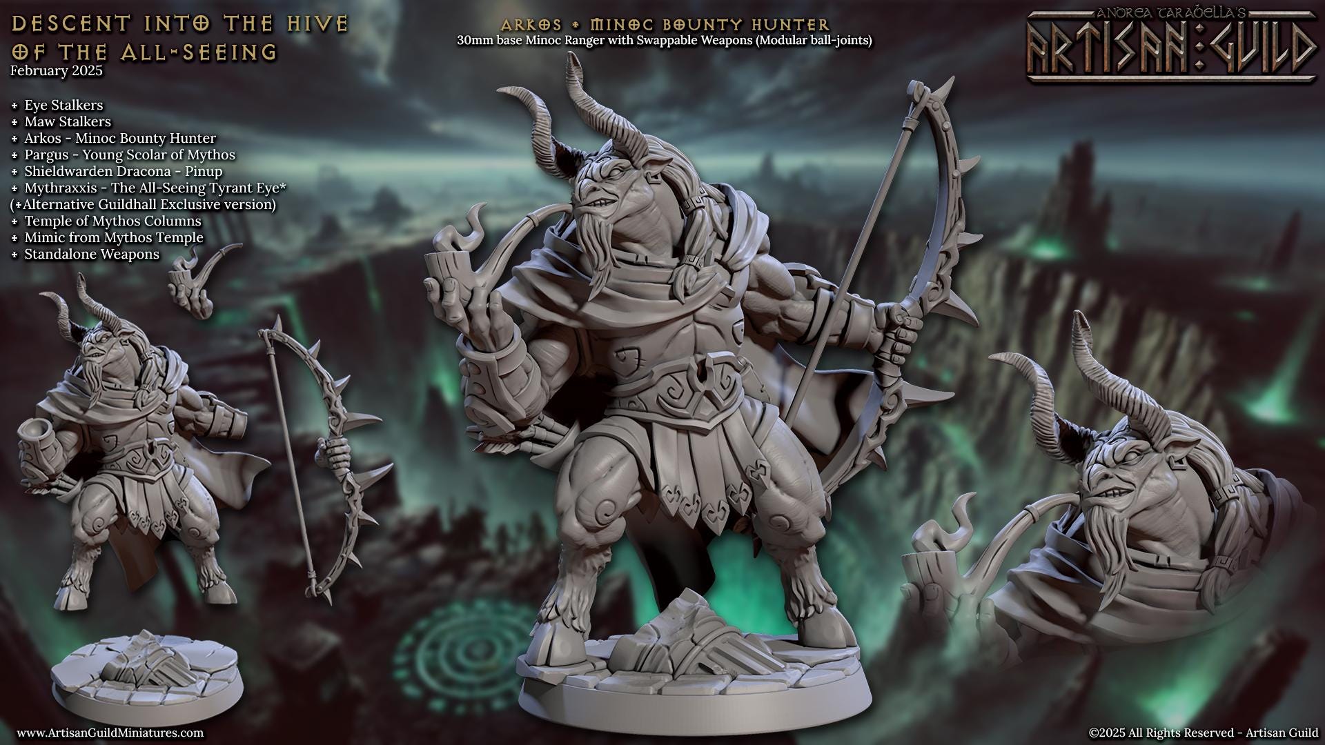 Minoc Bounty Hunter Arkos Miniature - Artisan Guild - 28mm / 32mm / 36mm
