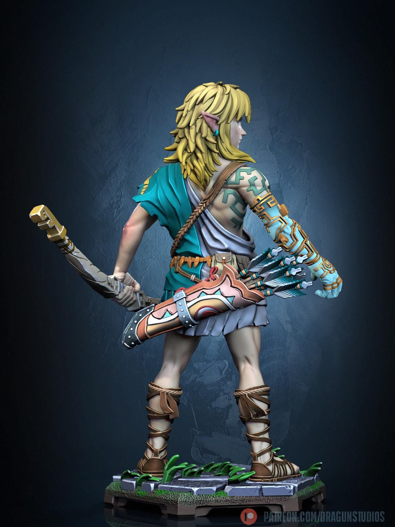 Archaic Elven Hero Miniature - DraGun Studios - 28mm / 32mm / 36mm / 75mm / 100mm