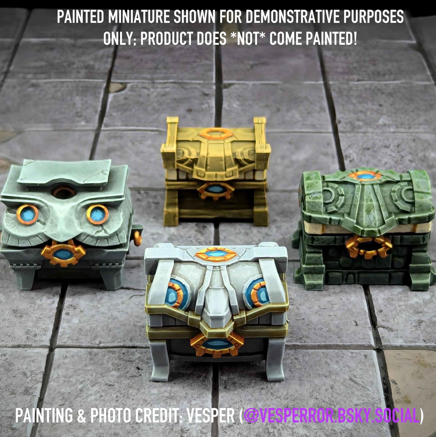 Treasure Chest Miniature (8 Variations) - Unlimited Fantasy Minis - 28mm / 32mm / 36mm