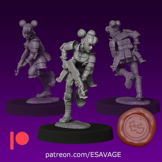 Shocktrooper Rosie Miniature - Ethan Savage Studios - 28mm / 32mm / 36mm