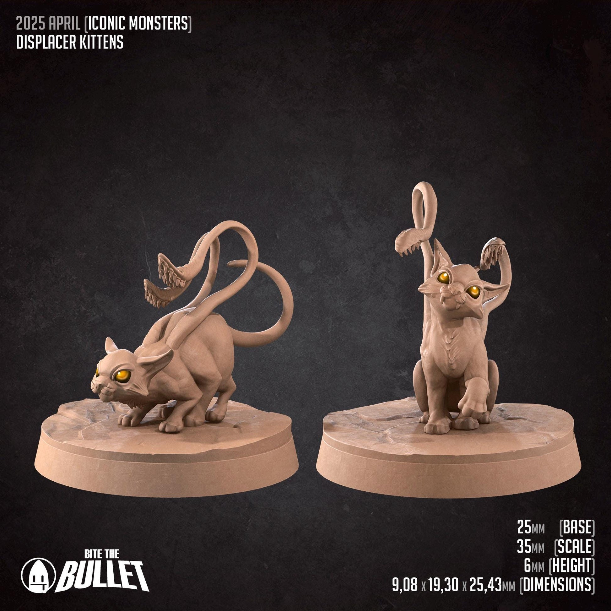 Displacer Kitten Miniature (2 Variations) - Bite the Bullet - 28mm / 32mm / 36mm