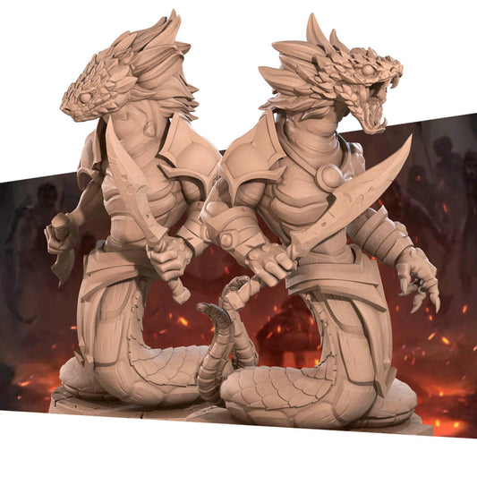 Yuan-ti Miniature (2 Variations) - Bite the Bullet - 28mm / 32mm / 36mm