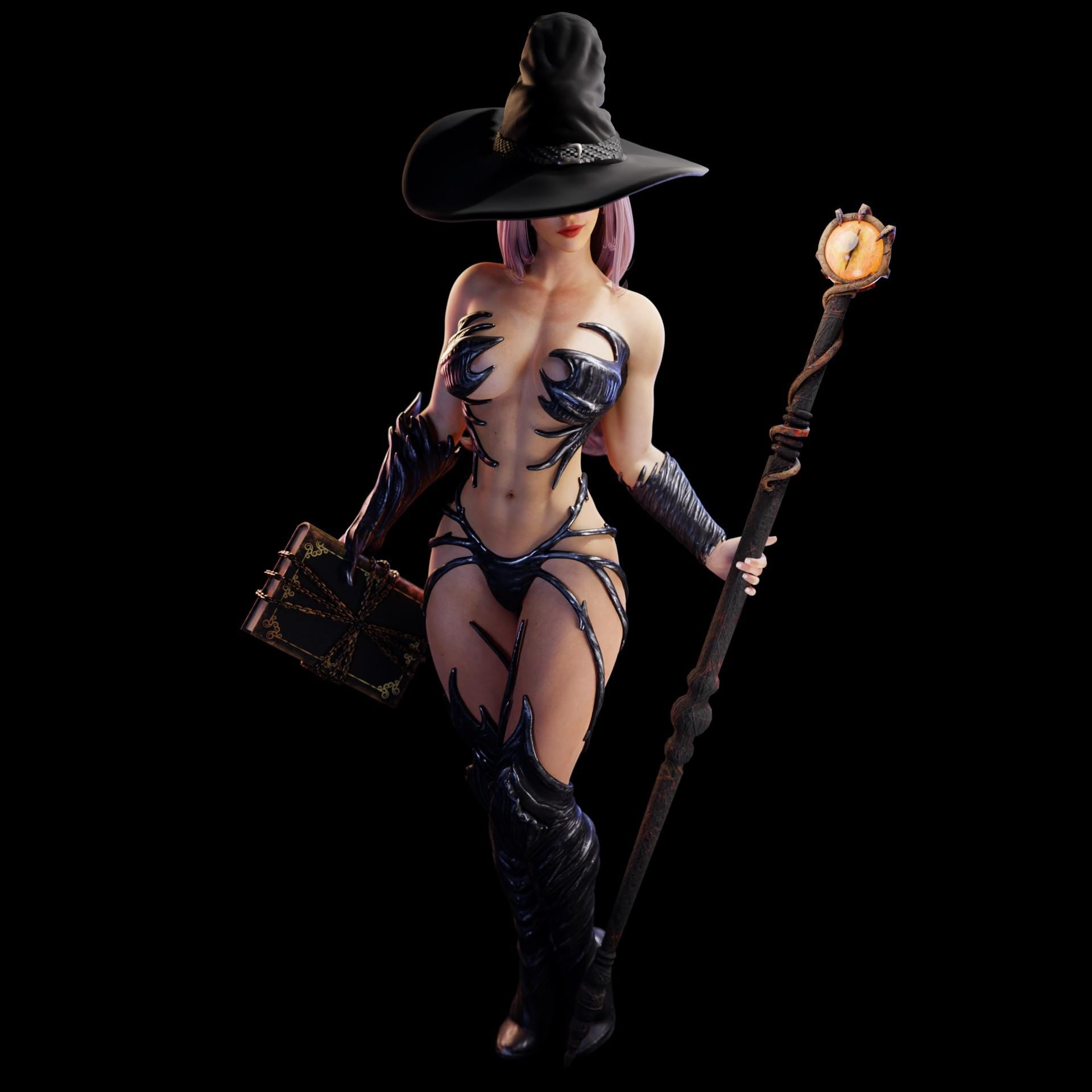 Witch of Desire Briar Miniature - 28mm / 32mm / 36mm / 75mm - Standard & NSFW Variations - QB Works