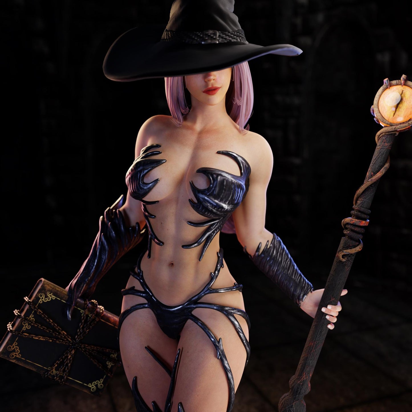 Witch of Desire Briar Miniature - 28mm / 32mm / 36mm / 75mm - Standard & NSFW Variations - QB Works