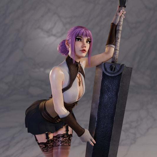 Maiden's Squire Miniature - 28mm / 32mm / 36mm / 75mm - Standard & NSFW Variations - QB Works