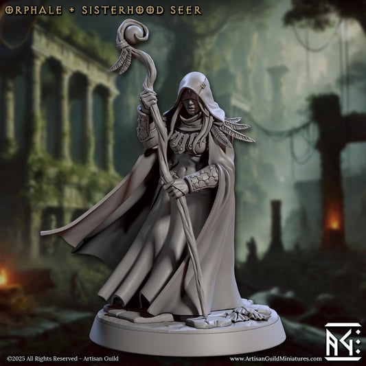 Sisterhood Seer Orphale Miniature - 28mm / 32mm / 36mm - Artisan Guild - Resin Printed Miniature for TTRPGs and Board Games