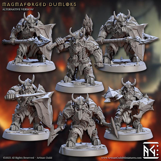 Magmaforged Dumlok Dwarf Miniature - 28mm / 32mm / 36mm - 6 Variations - Artisan Guild - Resin Printed Miniature for TTRPGs and Board Games