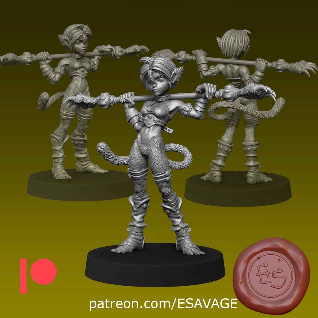 Kitty Katt Miniature - Ethan Savage Studios - 28mm / 32mm / 36mm