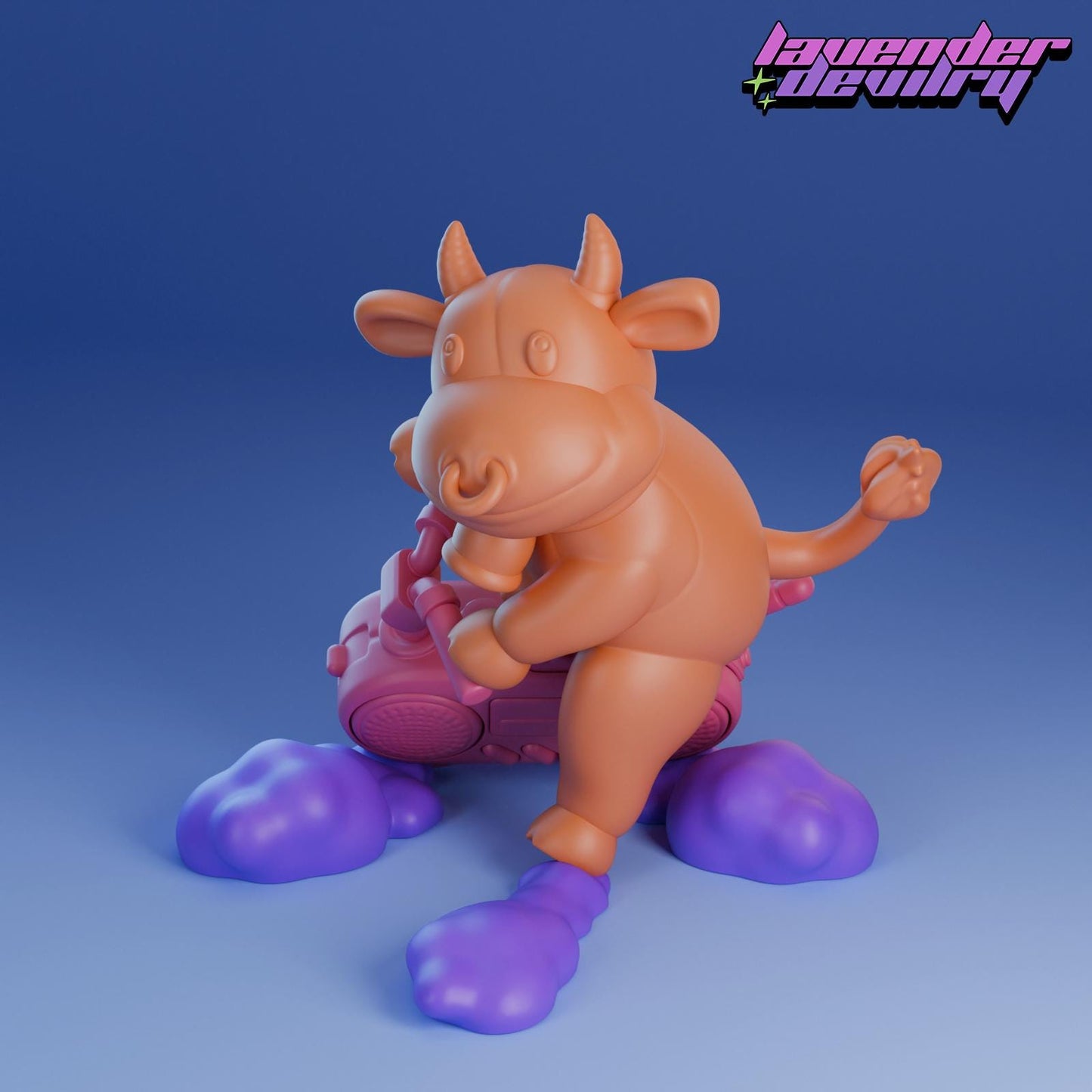 Moomoo Figurine - 75mm - 4 Variations - Lavender Devilry - Resin Printed Figure for D&D, TTRPGs and Board Games