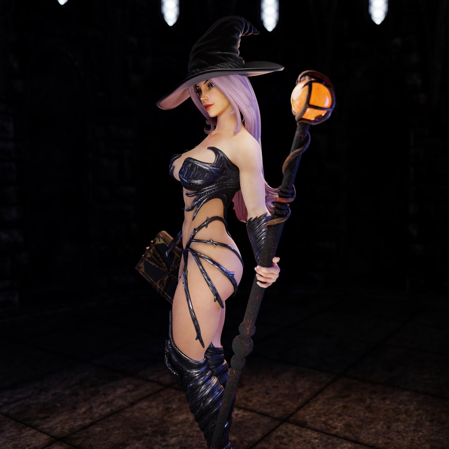 Witch of Desire Briar Miniature - 28mm / 32mm / 36mm / 75mm - Standard & NSFW Variations - QB Works