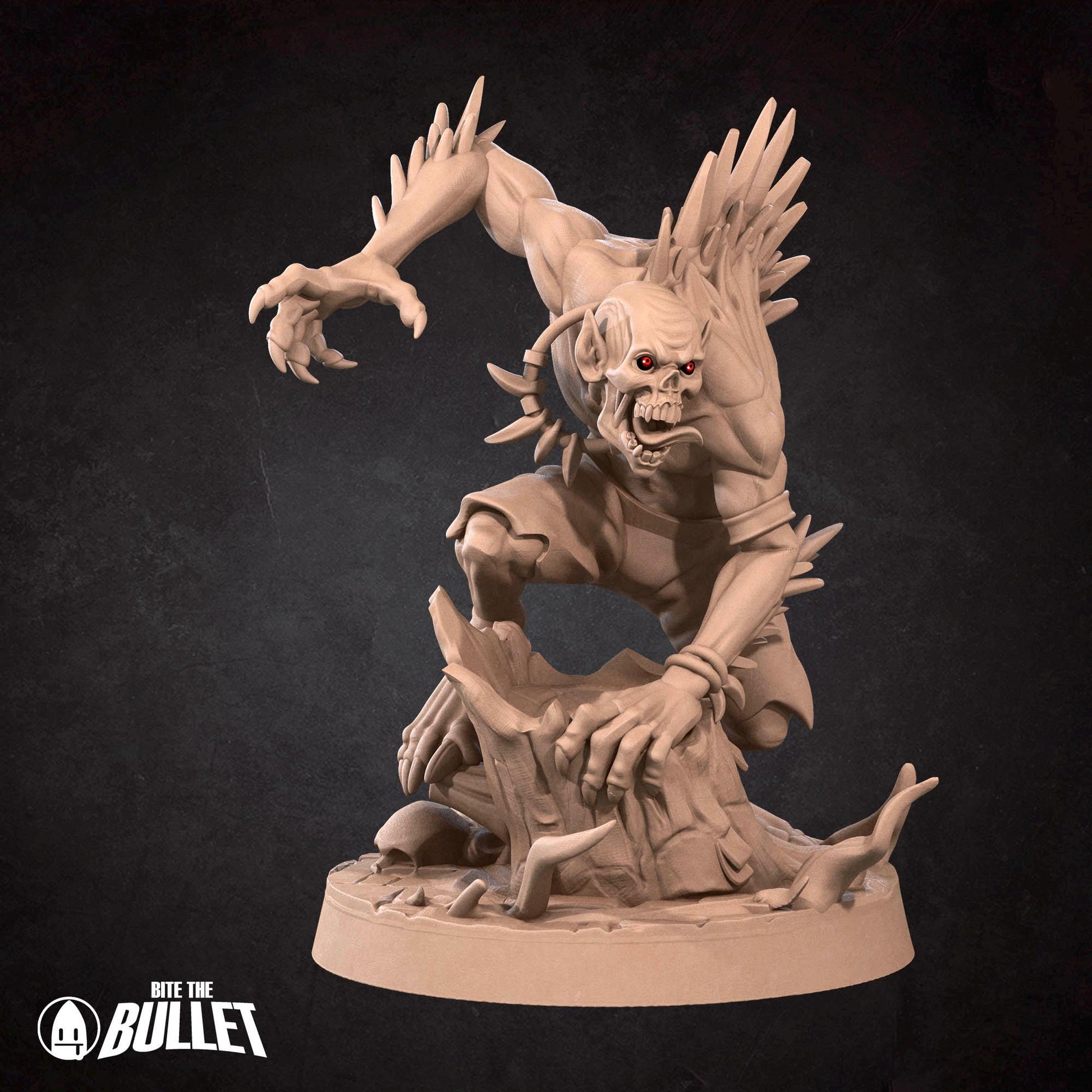 Vampire Ghoul Miniature - 28mm / 32mm / 36mm - Bite the Bullet - Resin Printed Figure for D&D, TTRPGs, and Board Games
