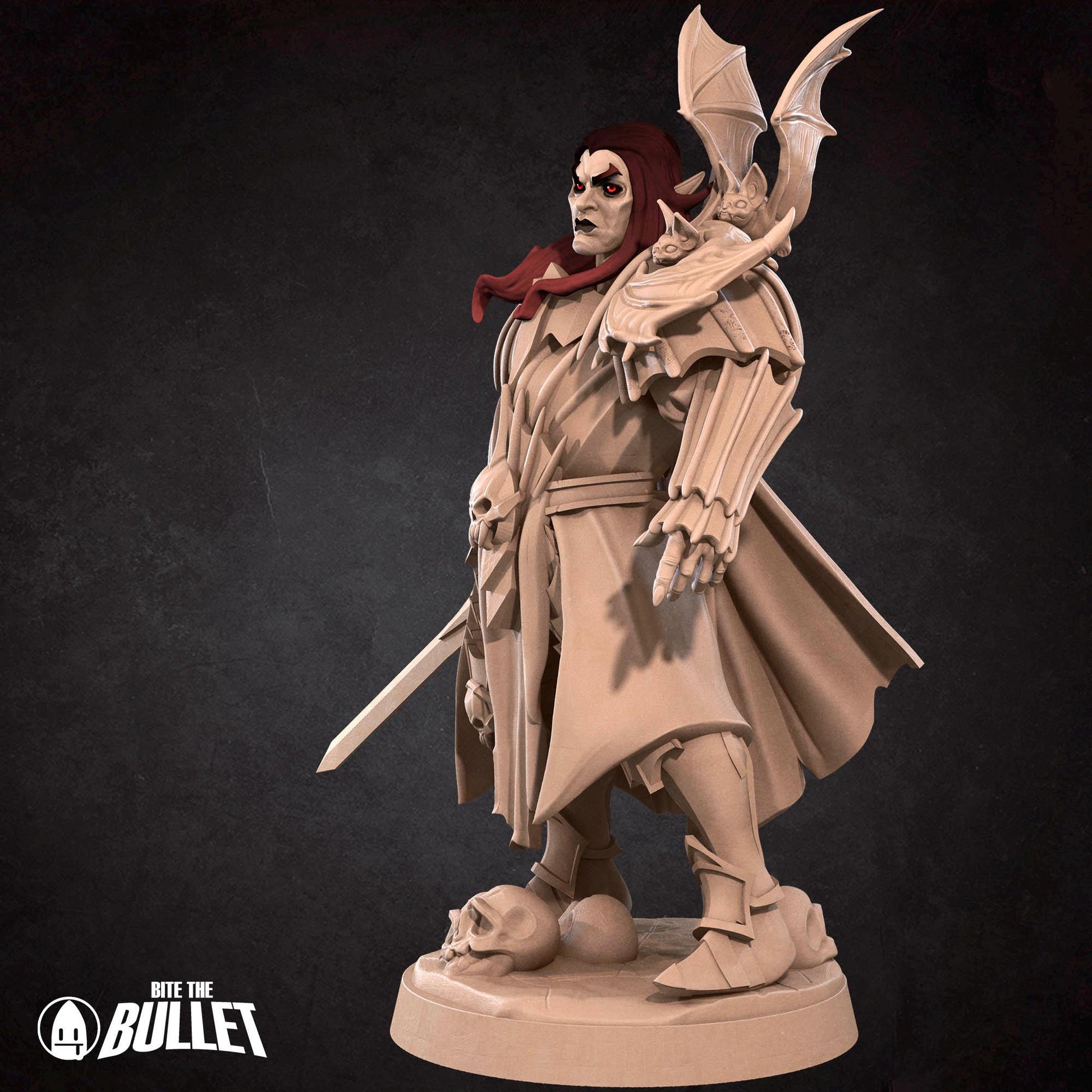 Vampire Necromancer Miniature - 28mm / 32mm / 36mm - Bite the Bullet - Resin Printed Figure for D&D, TTRPGs, and Board Games