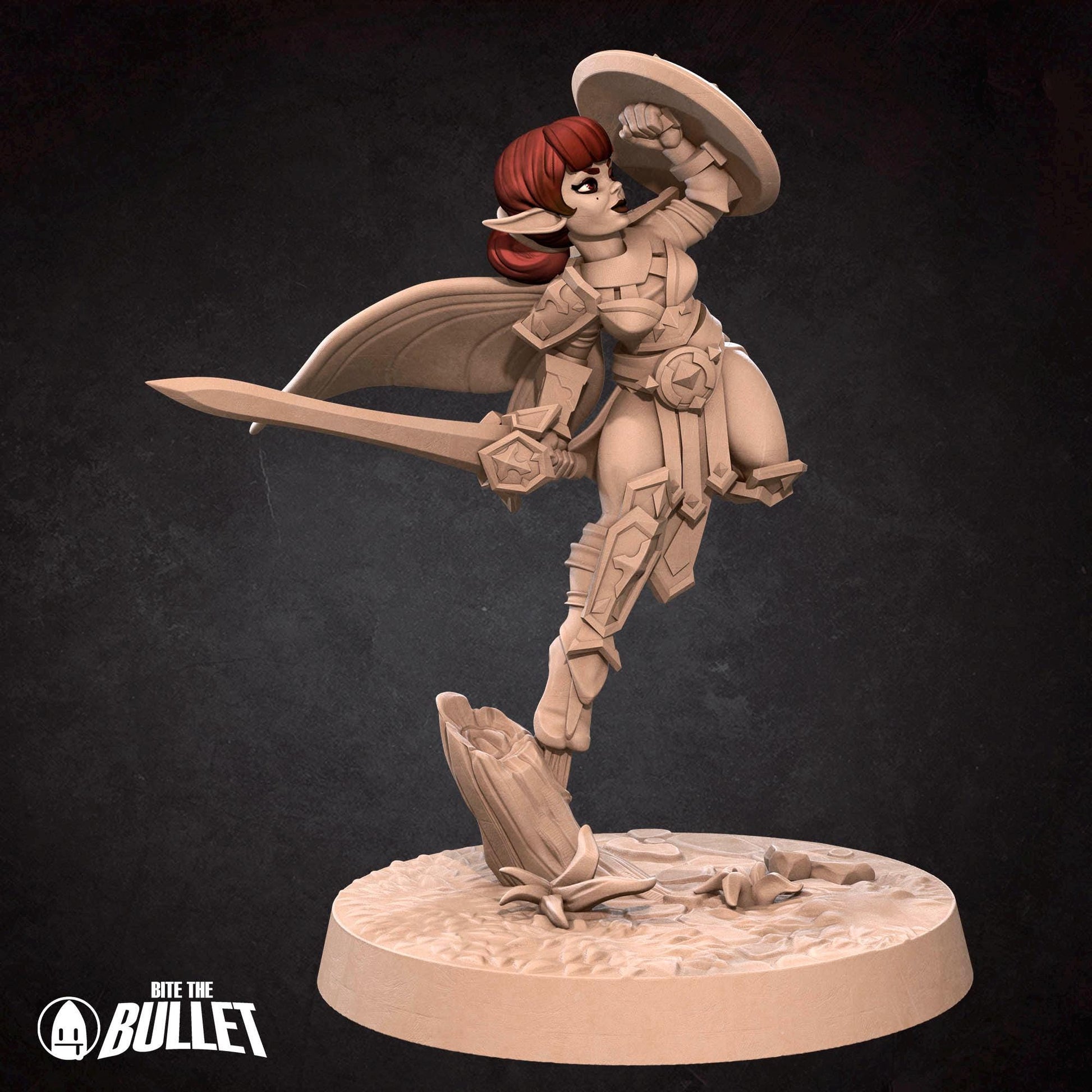 Pixie Paladin Miniature - 28mm / 32mm / 36mm - Bite the Bullet - Resin Printed Figure for D&D, TTRPGs, and Board Games