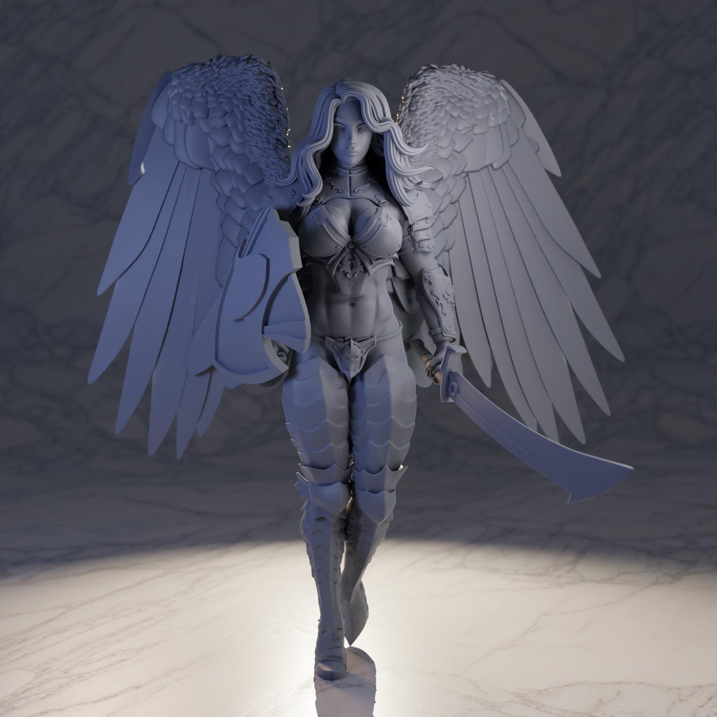 Angelic Knight Miniature - 28mm / 32mm / 36mm / 75mm - Standard & NSFW Variations - QB Works