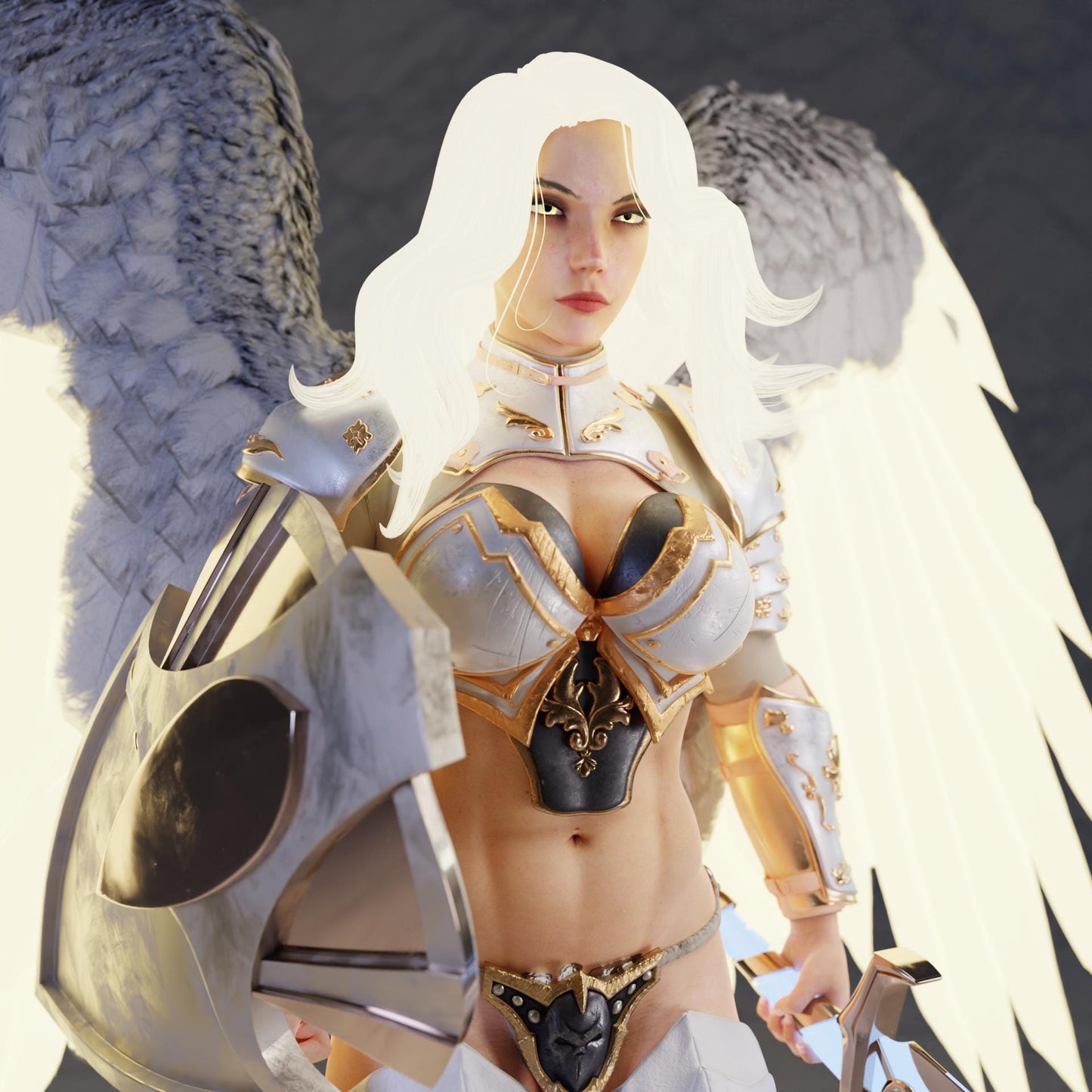 Angelic Knight Miniature - 28mm / 32mm / 36mm / 75mm - Standard & NSFW Variations - QB Works