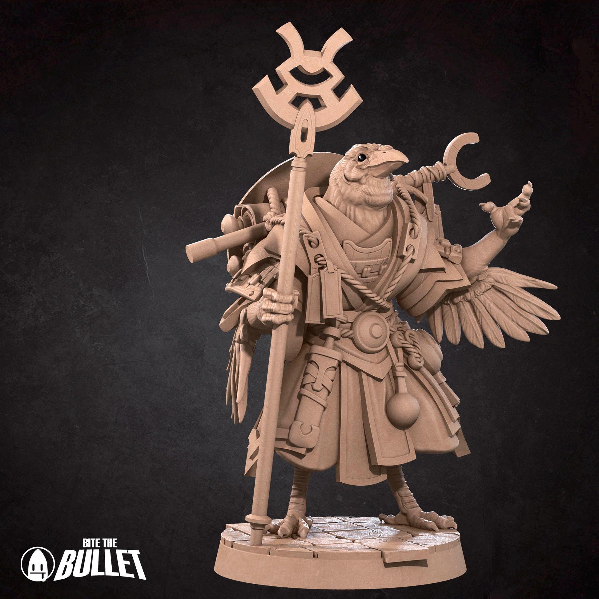 Tengu Oracle Miniature - 28mm / 32mm / 36mm - Bite the Bullet - Resin Printed Figure for D&D, TTRPGs, and Board Games