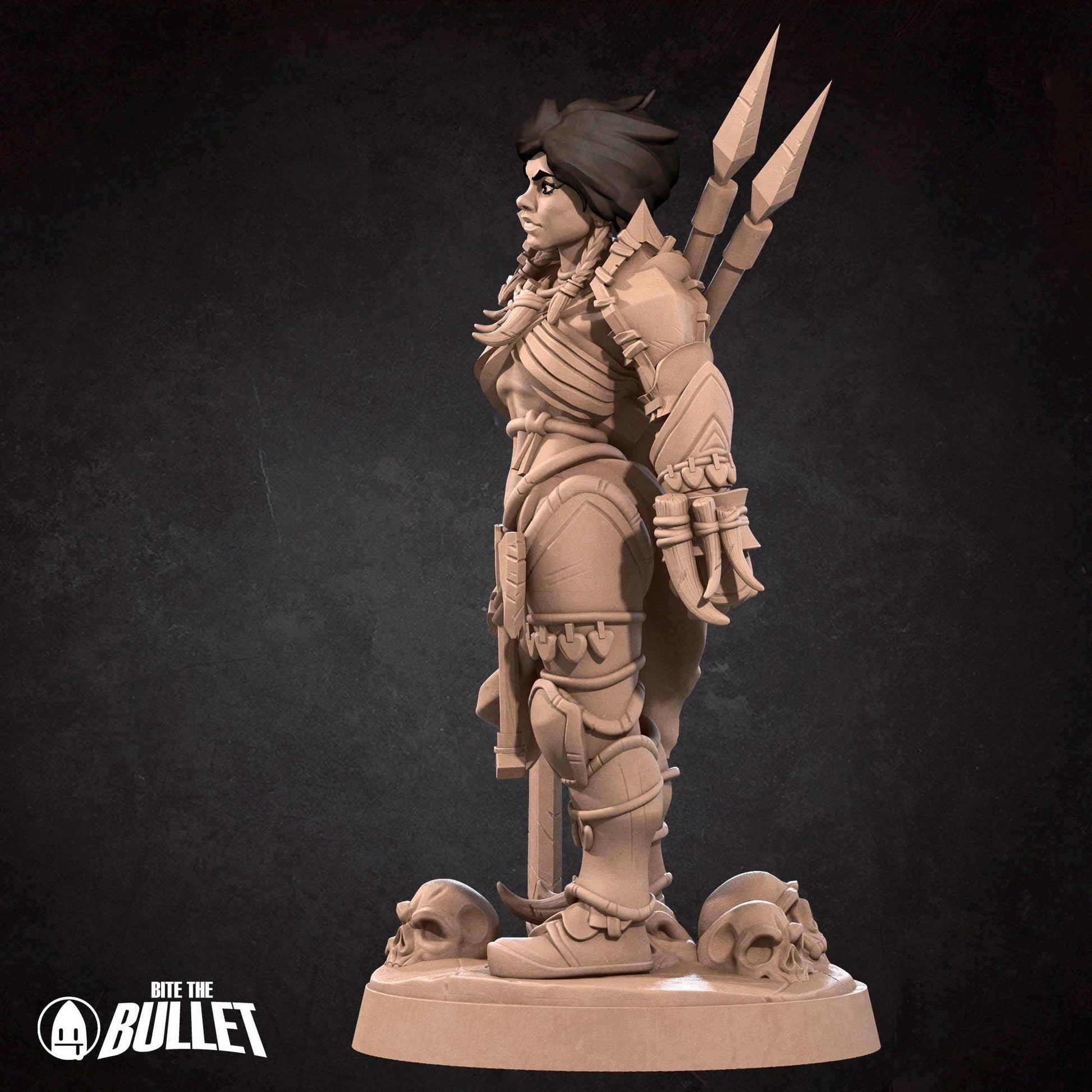 Human Barbarian Miniature - 28mm / 32mm / 36mm - Bite the Bullet - Resin Printed Figure for D&D, TTRPGs, and Board Games