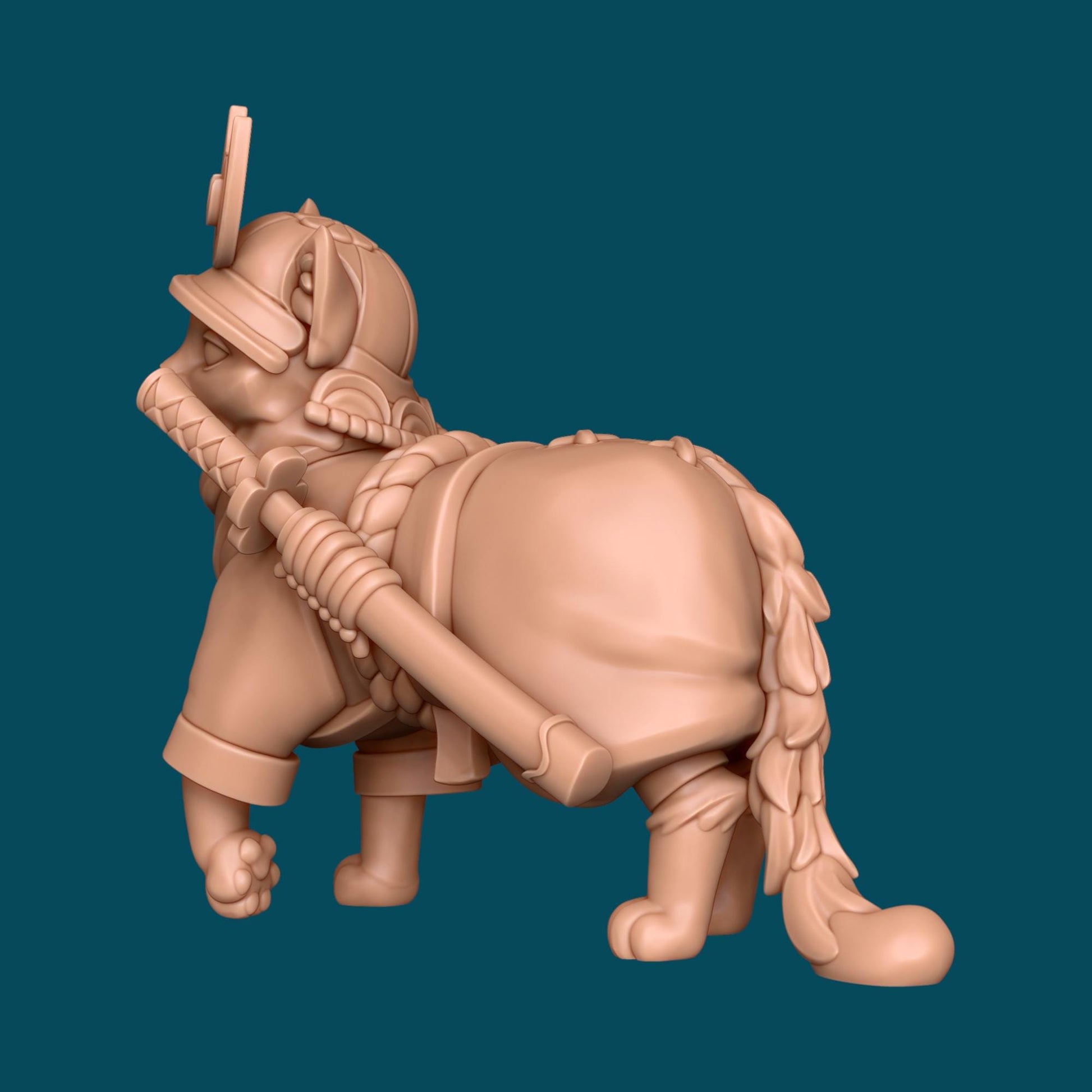 Kotatsu, Samurai Cat Miniature - 28mm / 32mm / 36mm - Awkward Penguin’s Minis