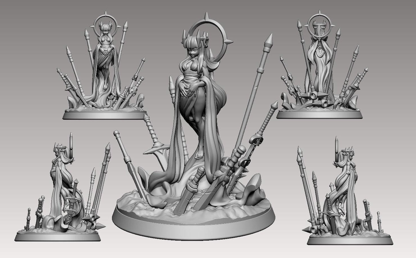 War Goddess Miniature - 28mm / 32mm / 36mm - LPOMC - Resin Printed Figure for D&D, TTRPGs, and Board Games