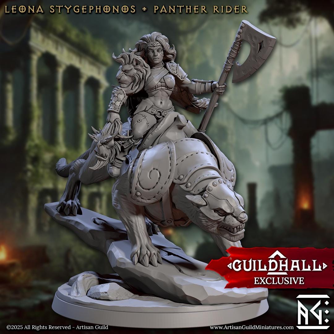 Sisterhood Warmaster Leona Miniature - 28mm / 32mm / 36mm - Artisan Guild - Resin Printed Miniature for TTRPGs and Board Games