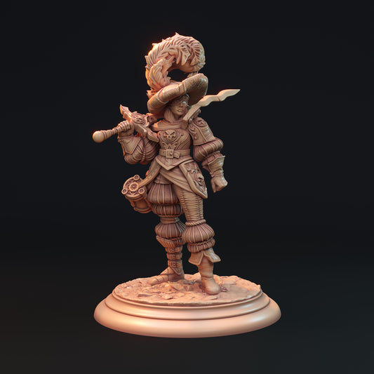 Flamarix Zetta Miniature - 28mm / 32mm / 36mm / 75mm - HardWitch Games - Resin Printed Figure for D&D, TTRPGs, and Board Games