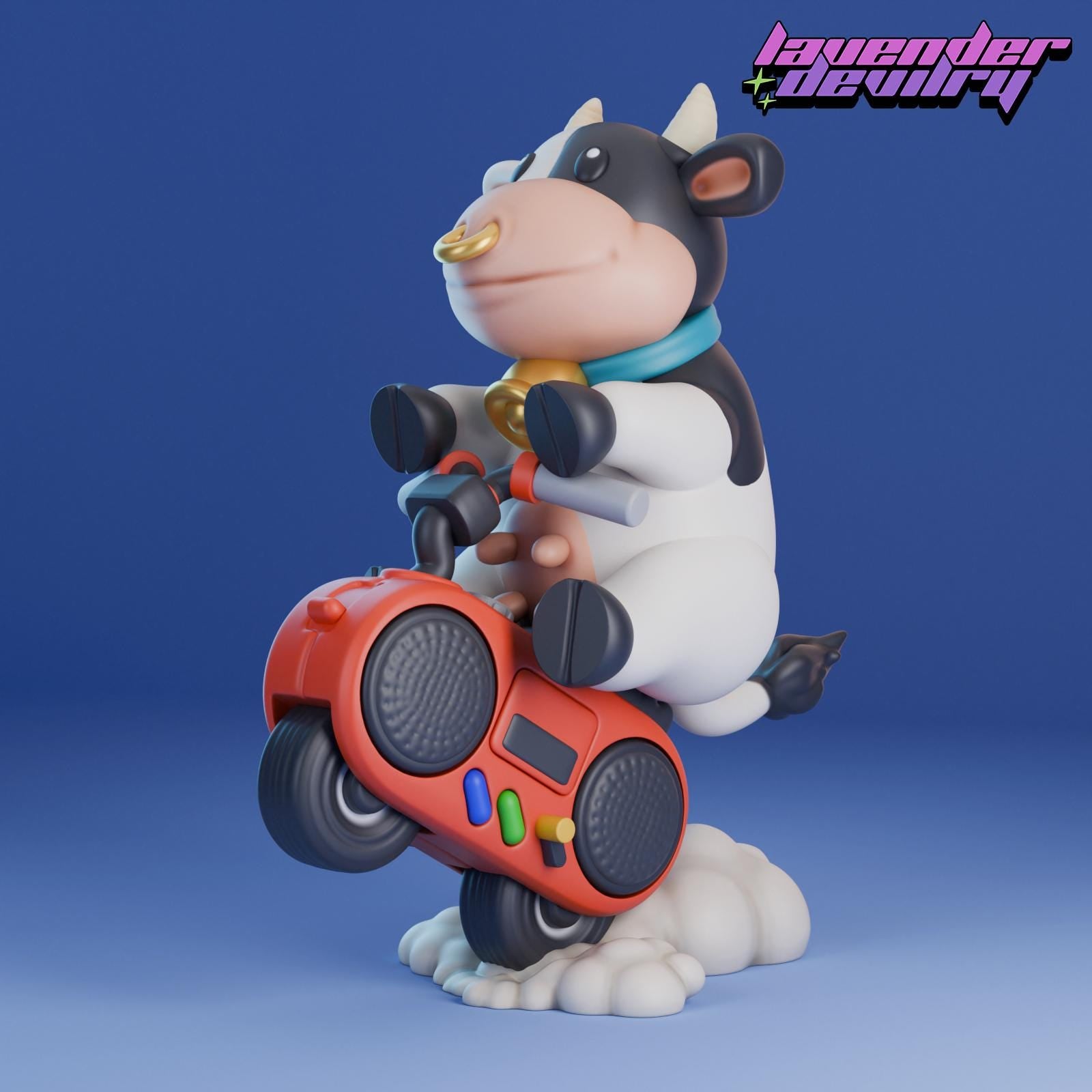 Moomoo Figurine - 75mm - 4 Variations - Lavender Devilry - Resin Printed Figure for D&D, TTRPGs and Board Games