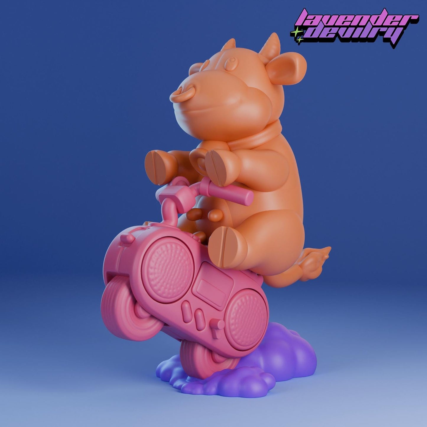 Moomoo Figurine - 75mm - 4 Variations - Lavender Devilry - Resin Printed Figure for D&D, TTRPGs and Board Games