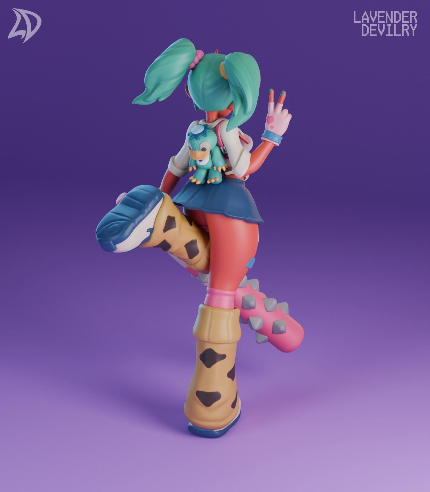 Demonic Cutie Miniature - 28mm / 32mm / 36mm / 75mm - Lavender Devilry - Resin Printed Figure for D&D, TTRPGs and Board Games