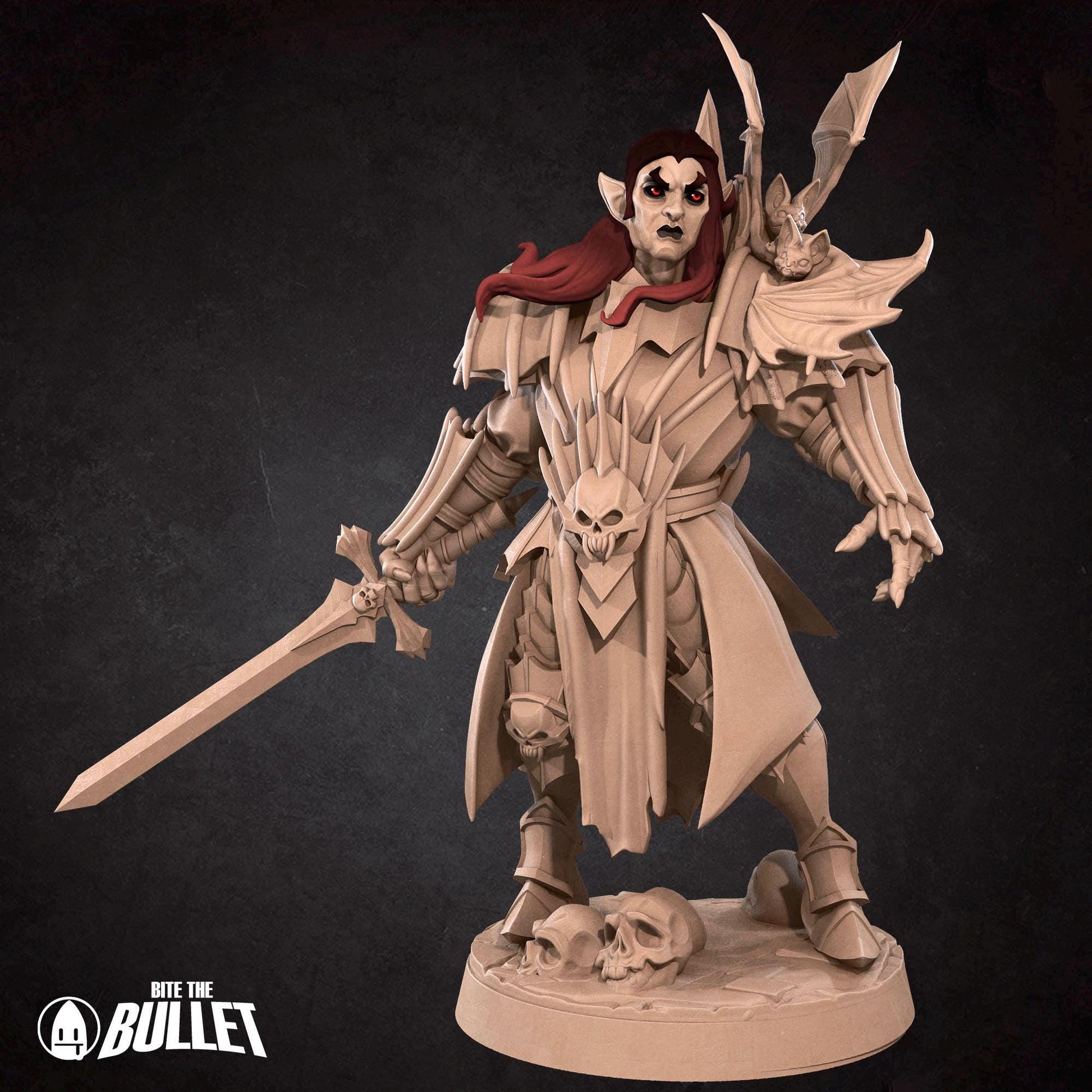 Vampire Necromancer Miniature - 28mm / 32mm / 36mm - Bite the Bullet - Resin Printed Figure for D&D, TTRPGs, and Board Games