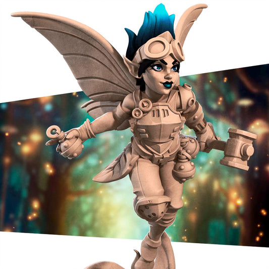 Pixie Artificer Miniature - 28mm / 32mm / 36mm - Bite the Bullet - Resin Printed Figure for D&D, TTRPGs, and Board Games