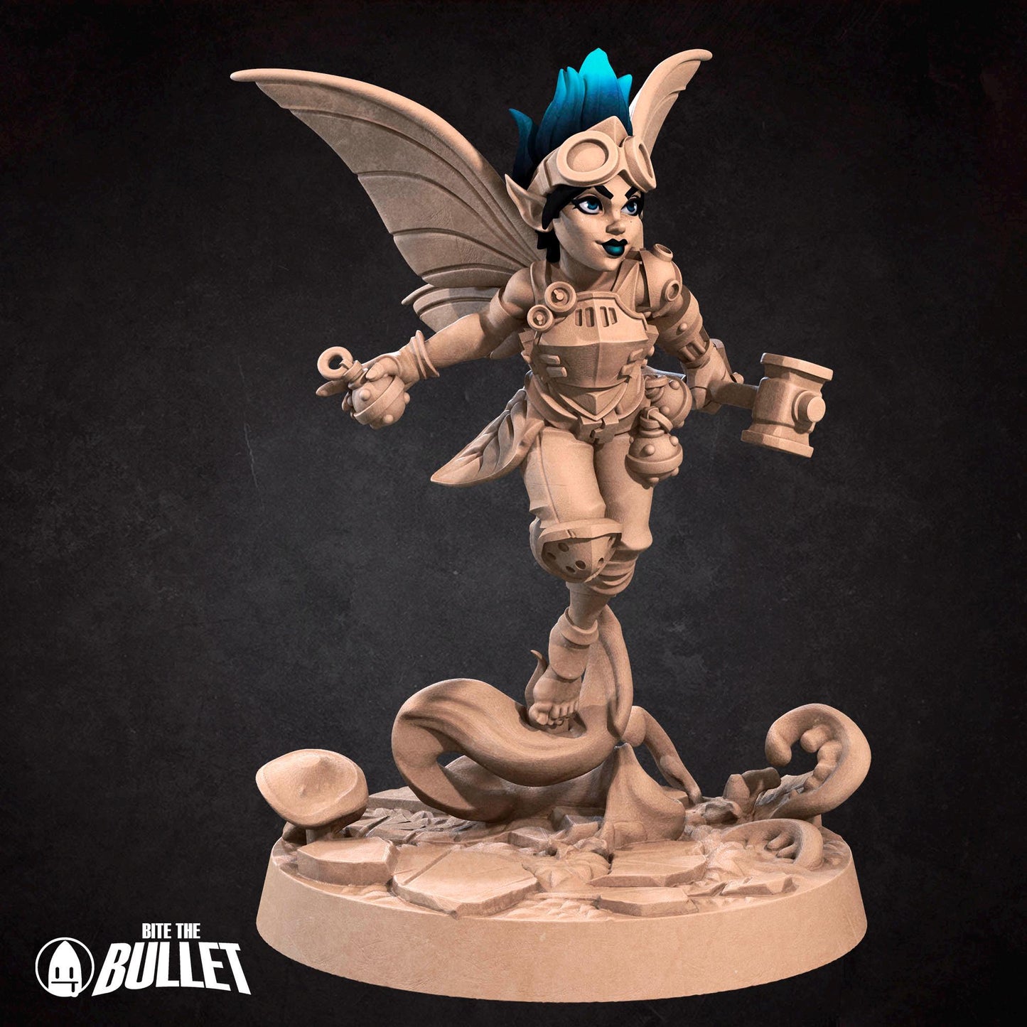 Pixie Artificer Miniature - 28mm / 32mm / 36mm - Bite the Bullet - Resin Printed Figure for D&D, TTRPGs, and Board Games