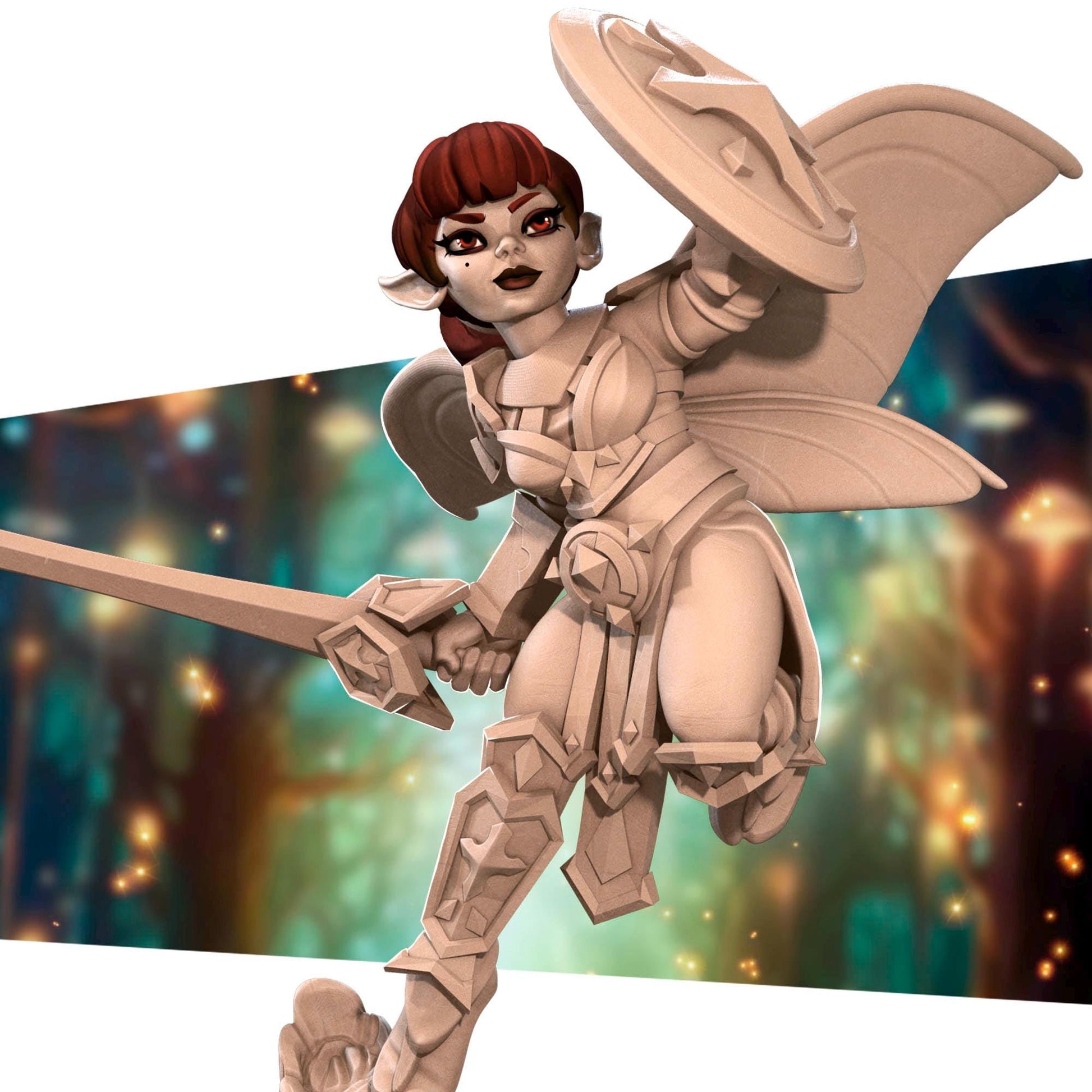 Pixie Paladin Miniature - 28mm / 32mm / 36mm - Bite the Bullet - Resin Printed Figure for D&D, TTRPGs, and Board Games