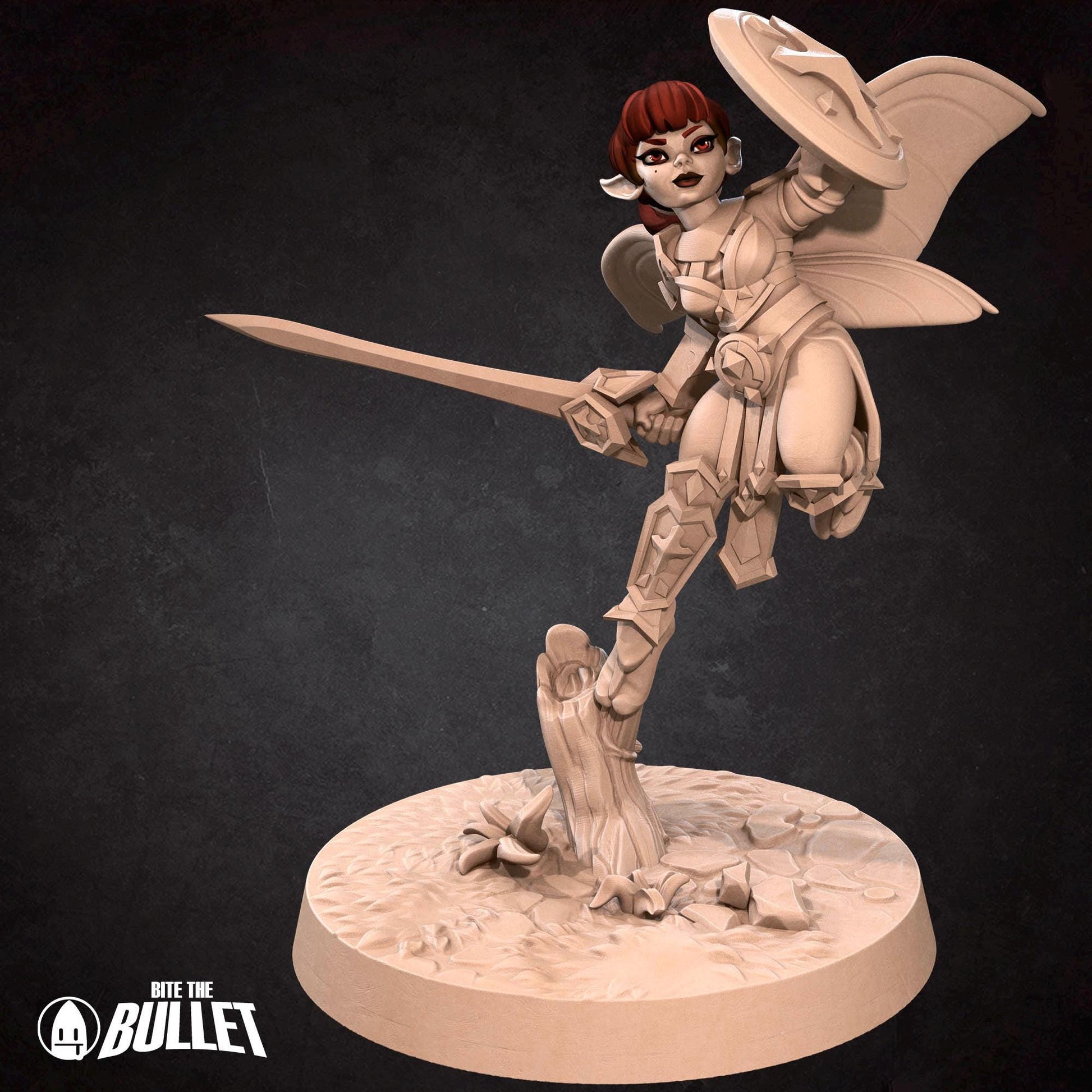 Pixie Paladin Miniature - 28mm / 32mm / 36mm - Bite the Bullet - Resin Printed Figure for D&D, TTRPGs, and Board Games