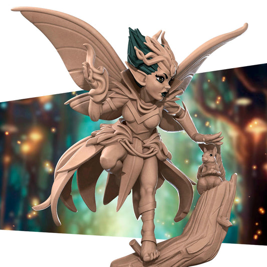 Pixie Sorceress Miniature - 28mm / 32mm / 36mm - Bite the Bullet - Resin Printed Figure for D&D, TTRPGs, and Board Games
