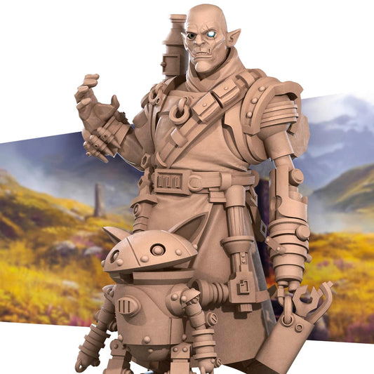 Half Orc Inventor Miniature - 28mm / 32mm / 36mm - Bite the Bullet - Resin Printed Figure for D&D, TTRPGs, and Board Games