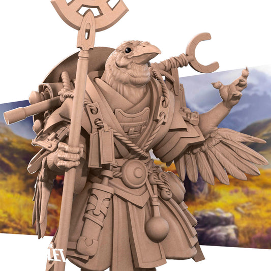 Tengu Oracle Miniature - 28mm / 32mm / 36mm - Bite the Bullet - Resin Printed Figure for D&D, TTRPGs, and Board Games