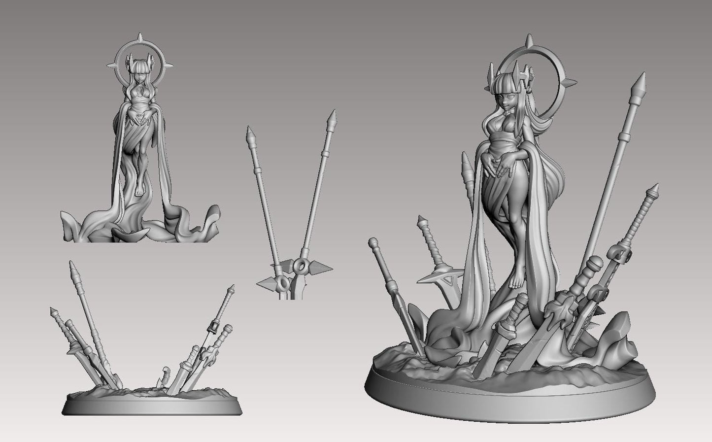 War Goddess Miniature - 28mm / 32mm / 36mm - LPOMC - Resin Printed Figure for D&D, TTRPGs, and Board Games