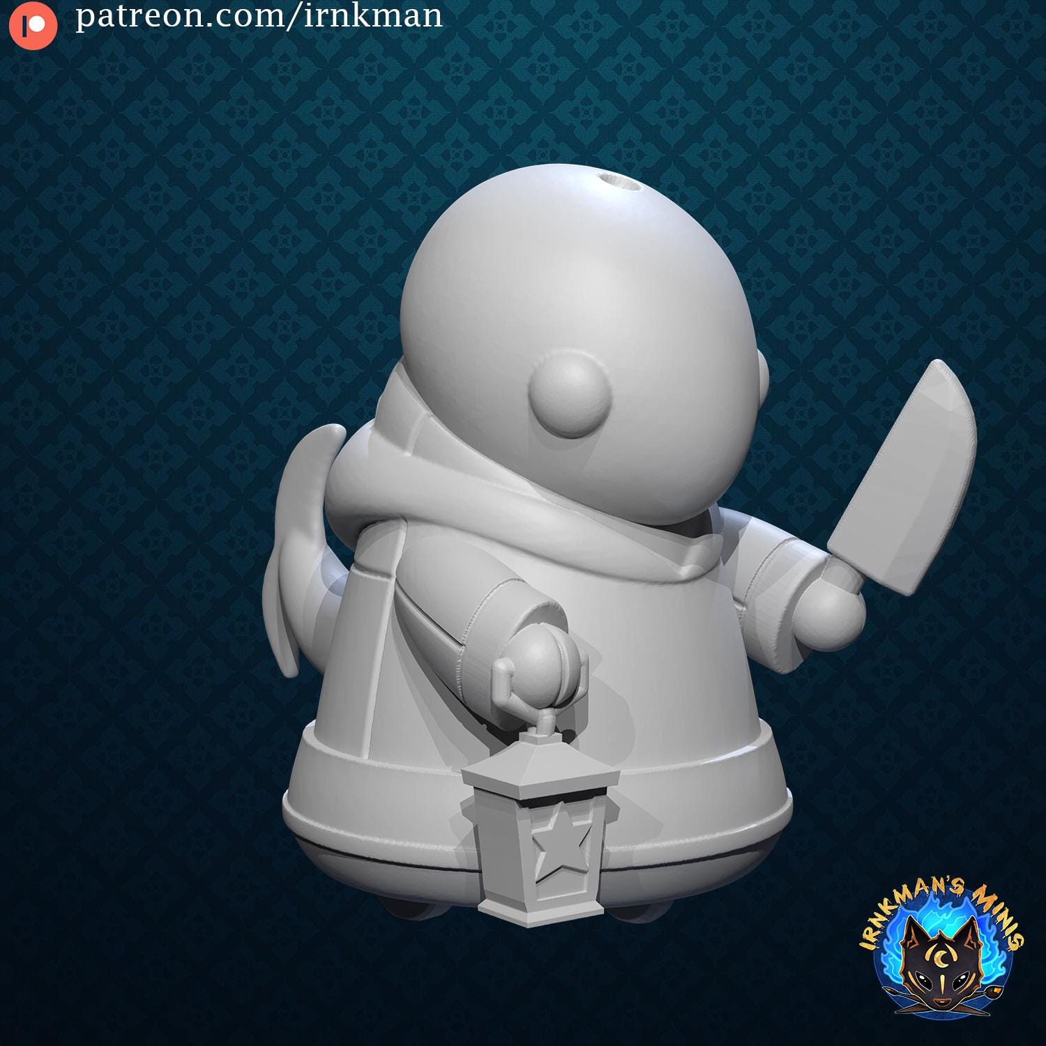 Robot Tonberry Miniature - 28mm / 32mm / 36mm - Irnkman's Minis - Resin Printed Figure for D&D, TTRPGs, and Board Games