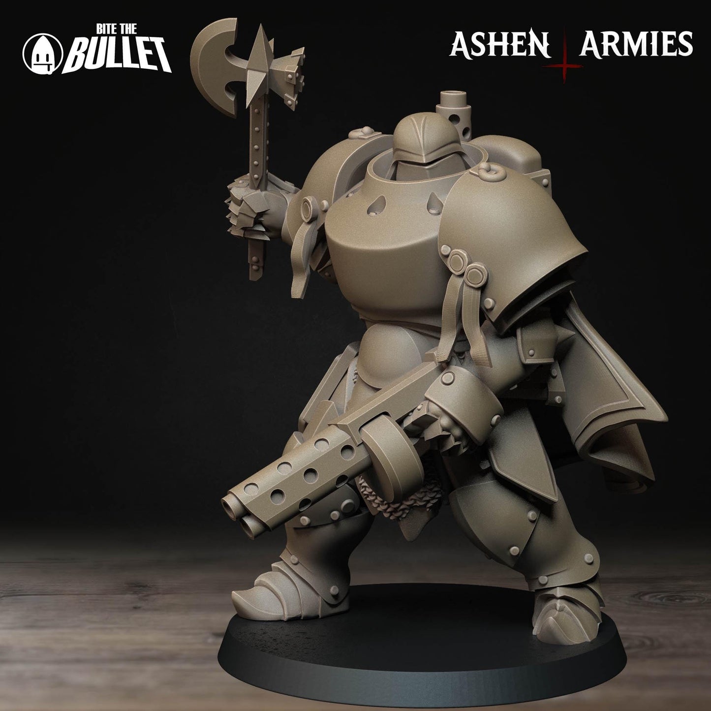 Sanctified Legion Heavy Infantry Miniature (Shotgun & Machinegun Variations) - 28mm / 32mm / 36mm - Bite the Bullet - Resin Printed Figure