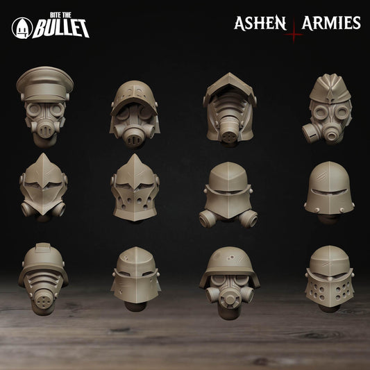 Sanctified Legion Modular Heads - 28mm / 32mm / 36mm - Bite the Bullet - Resin Printed Figure for D&D, TTRPGs, and Wargaming