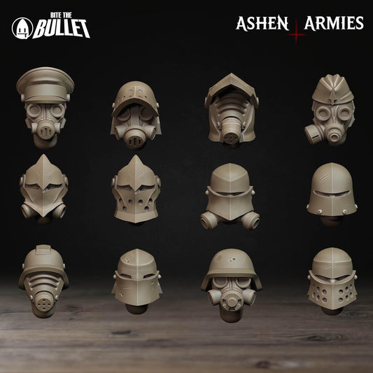 Sanctified Legion Modular Heads - 28mm / 32mm / 36mm - Bite the Bullet - Resin Printed Figure for D&D, TTRPGs, and Wargaming