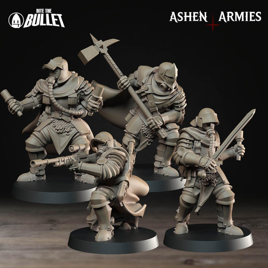 Sanctified Legion Shocktrooper Miniature (4 Variations) - 28mm / 32mm / 36mm - Bite the Bullet - Resin Printed Wargaming Figure