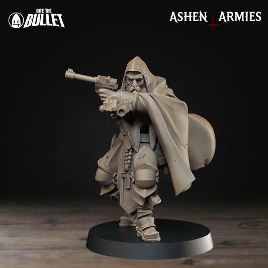 Sanctified Legion Pistol Sniper Priest Miniature (2 Variations) - 28mm / 32mm / 36mm - Bite the Bullet - Resin Printed Wargaming Figure
