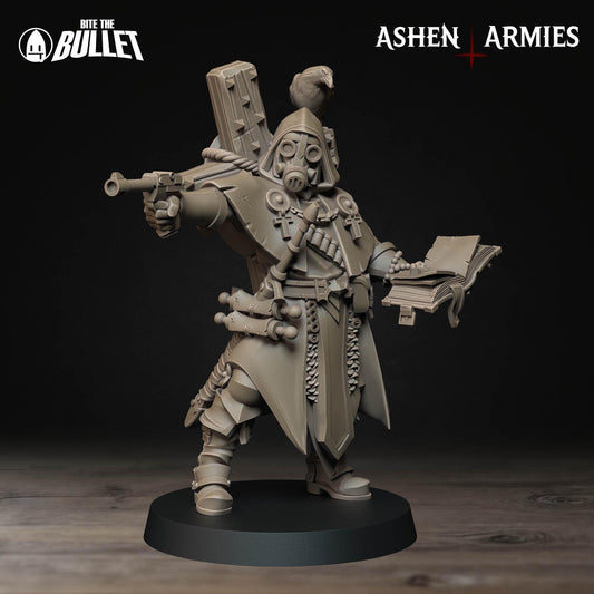 Sanctified Legion Trench Cleric Miniature (2 Variations) - 28mm / 32mm / 36mm - Bite the Bullet - Resin Printed Wargaming Figure