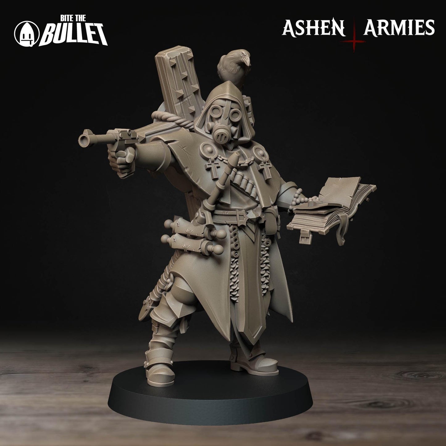 Sanctified Legion Trench Cleric Miniature (2 Variations) - 28mm / 32mm / 36mm - Bite the Bullet - Resin Printed Wargaming Figure