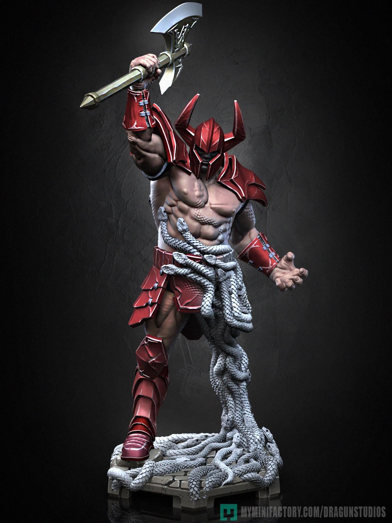 Death Adder Miniature - 87mm / 125mm Height - DraGun Studios - Resin Printed Figurine for D&D, TTRPGs, and Board Games