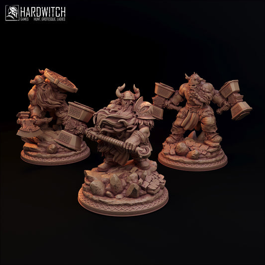 Dwarf Miniature Set - 28mm / 32mm / 36mm - HardWitch Games - Resin Printed Figures for D&D, TTRPGs, and Board Games